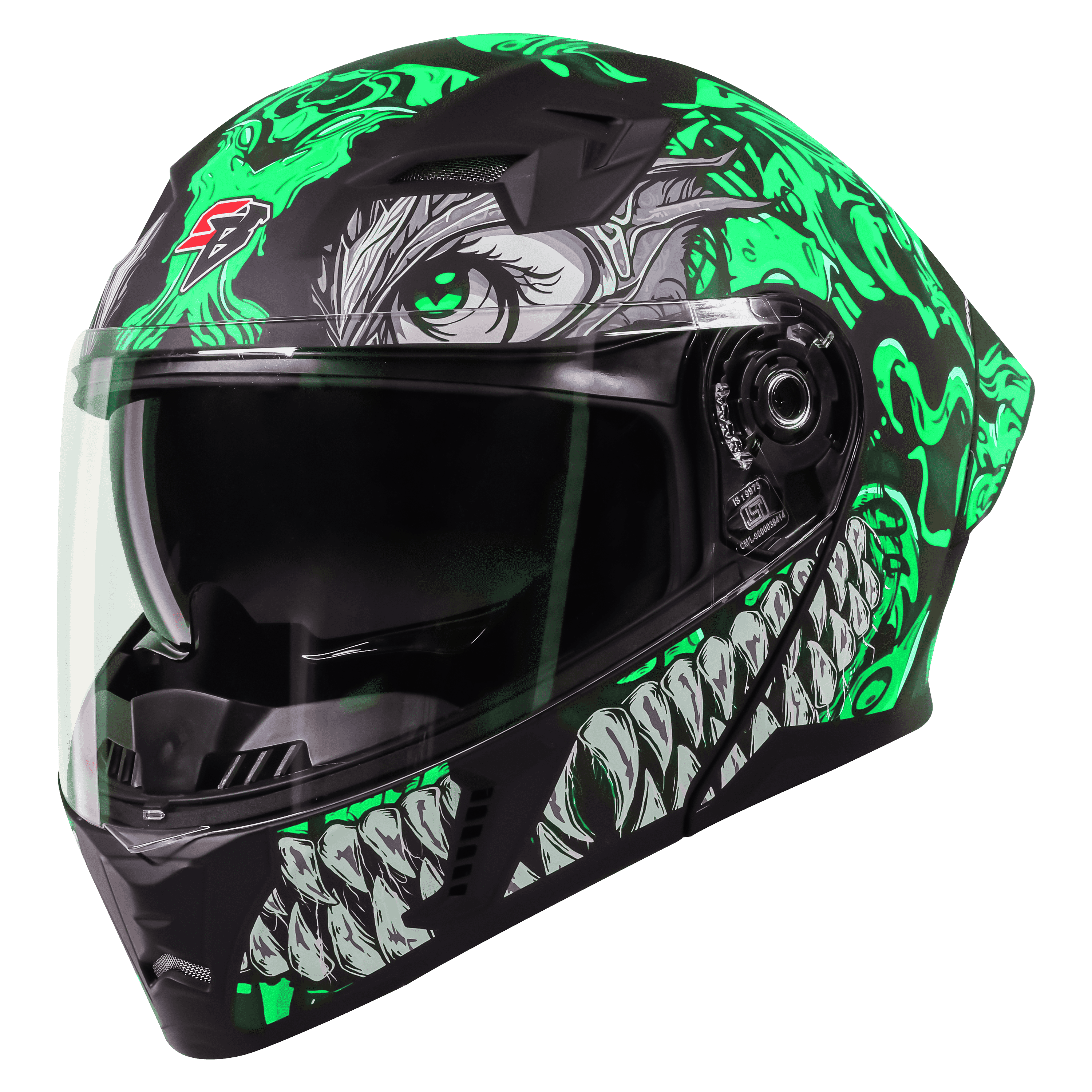 SBA-20 ISS DRACO GLOSSY BLACK WITH GREEN